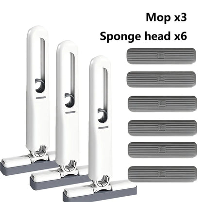 Small Handle Mop Folding Powerful Squeeze Mini Mop Self-squeezing Floor Washing Desk Window Car Mops To Clean Tiles and Walls